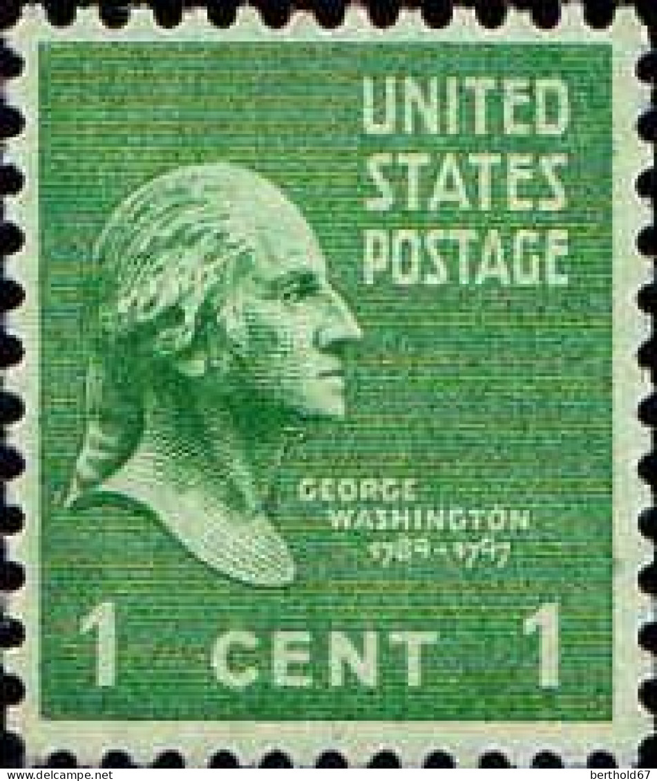 USA Poste N* Yv: 369 Mi:411A George Washinton First President Of The U.S.A. (sans Gomme) - Neufs