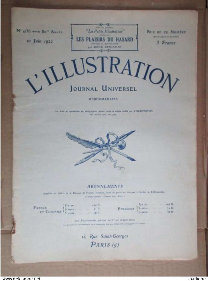 L'illustration (N° 4136 - 10 Juin1922) - 1900 - 1949