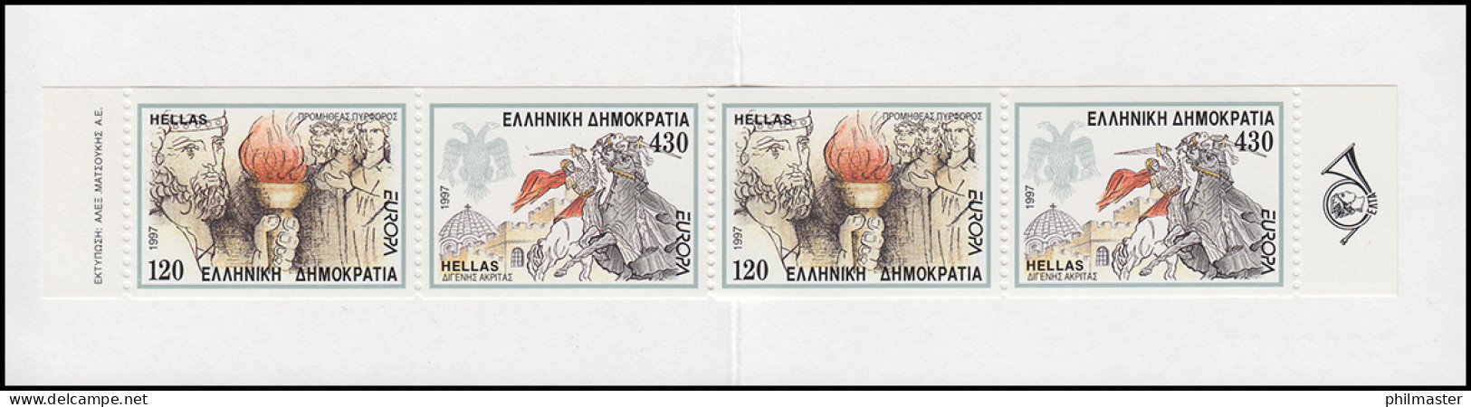Griechenland Markenheftchen 20 Europa 1997, ** Postfrisch - Postzegelboekjes