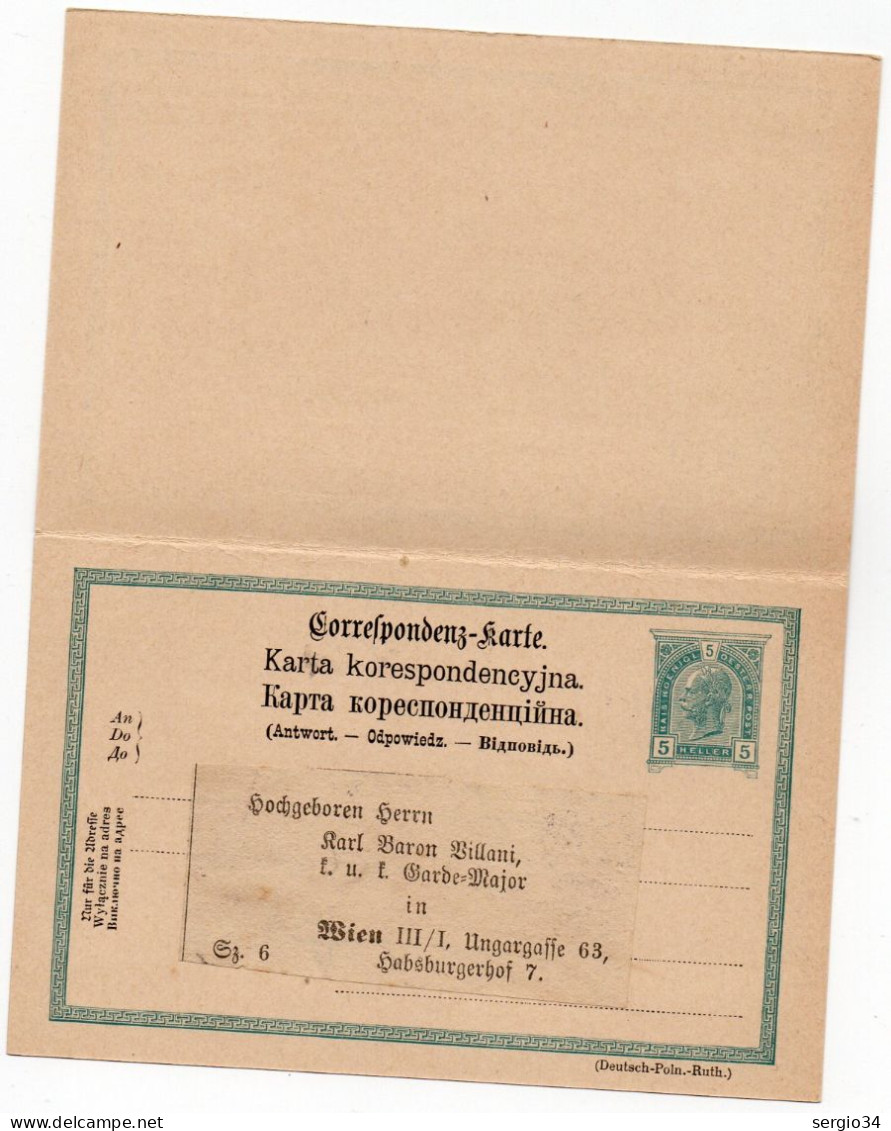 Austria- Intero Postale DOPPIO Come Da Foto - Carte-Lettere