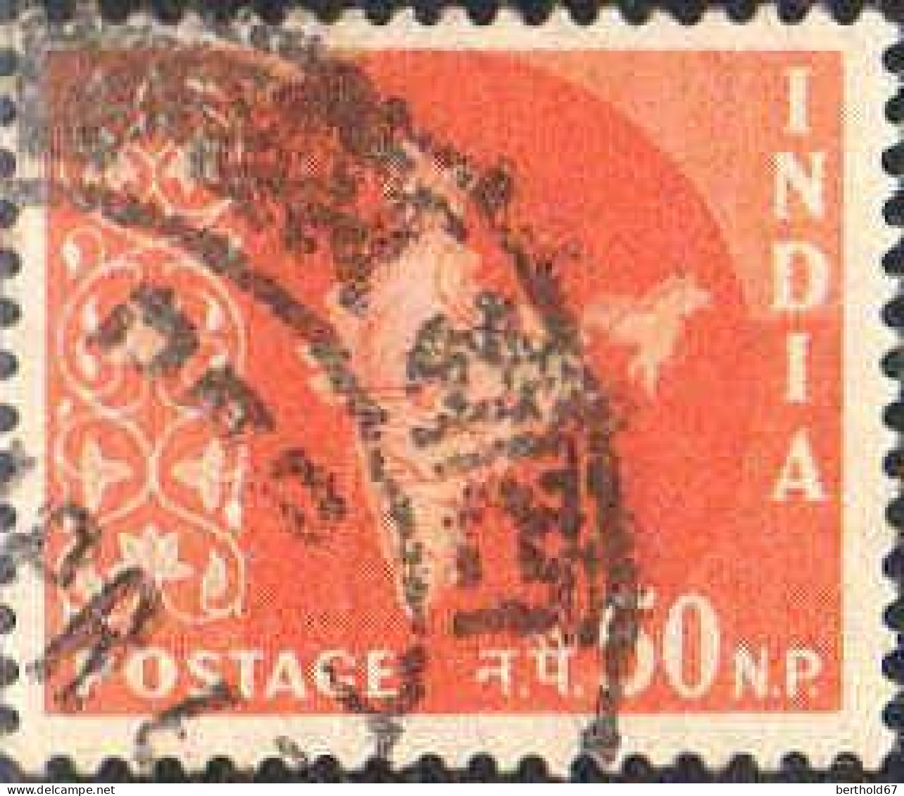 Inde Poste Obl Yv:  71/81 Carte de l'Inde (cachet rond)