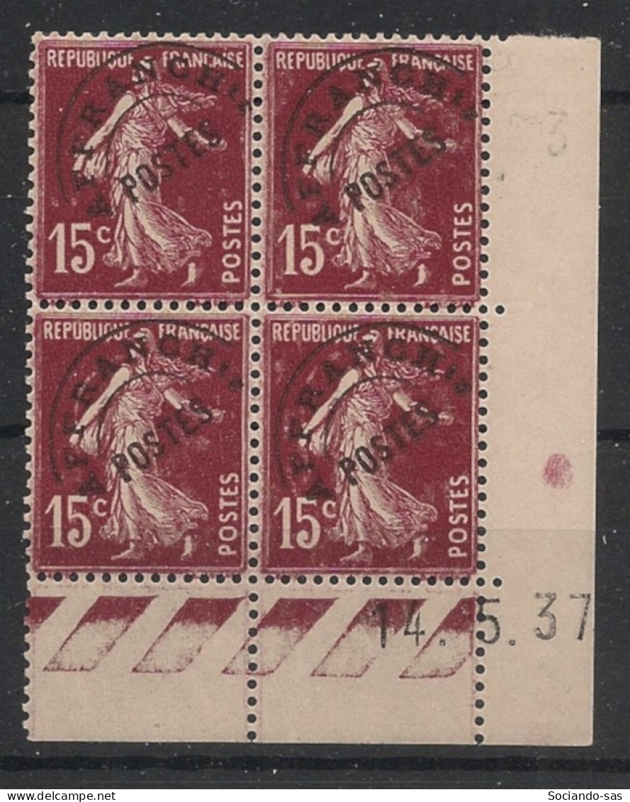 FRANCE - 1925 - Préo N°YT. 53 - Type Semeuse Camée 15c Brun - Bloc De 4 Coin Daté - Neuf Luxe ** / MNH - Precancels