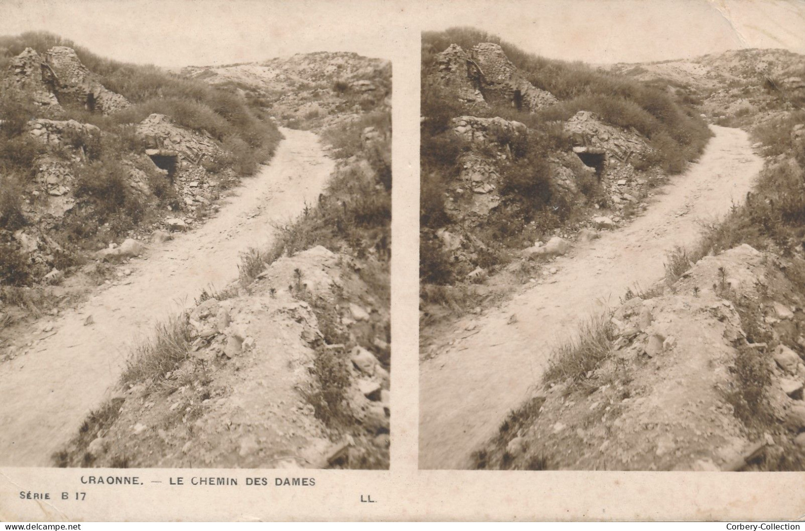 02. CRAONNE. CPA PHOTO STÉRÉO. Guerre 14-18. Le Chemin Des Dames / CPAS37 - Craonne