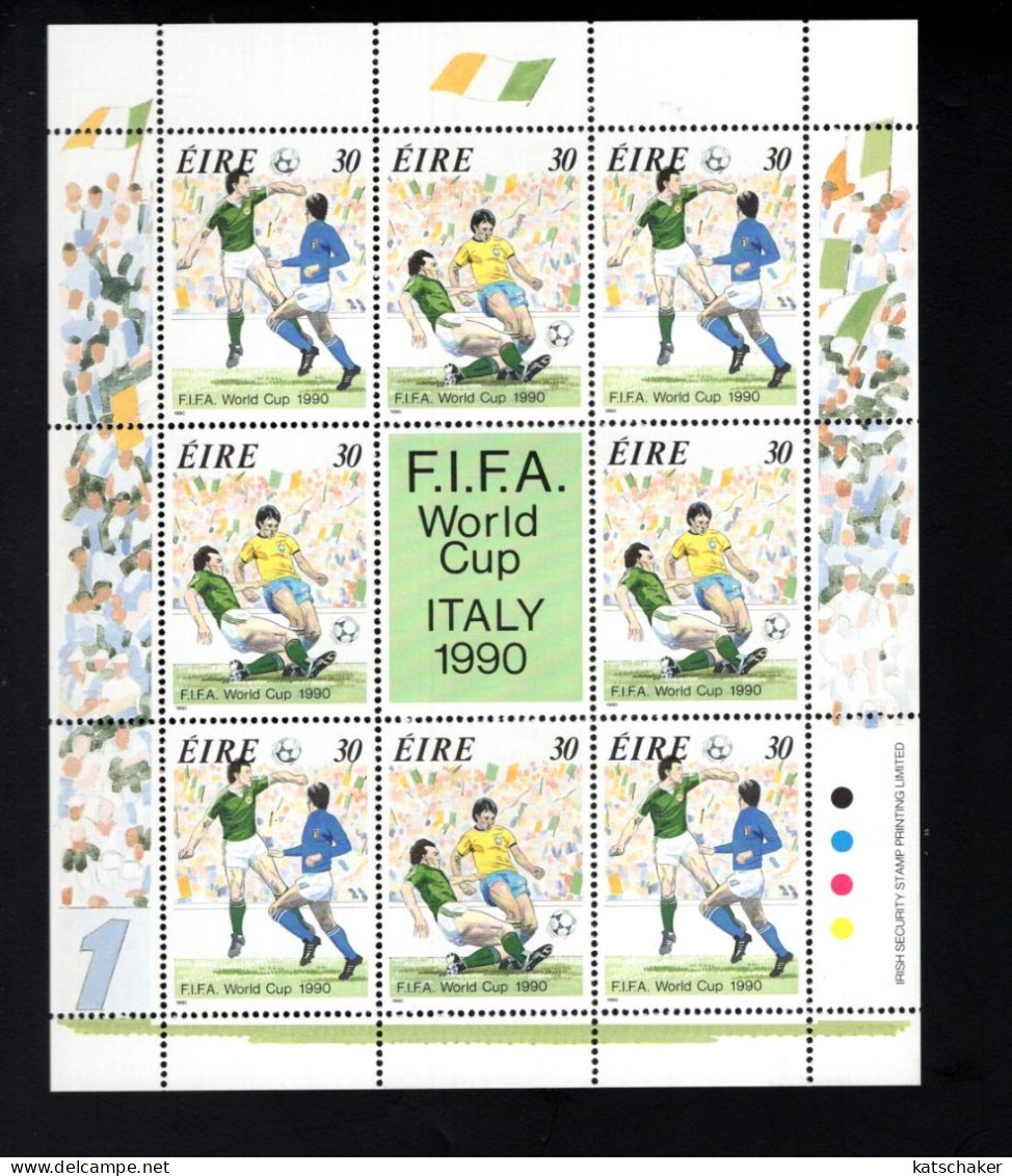 1992681743 1990 SCOTT 800a (XX) POSTFRIS MINT NEVER HINGED   - WORLD CUP SOCCER CHAMPIONSHIPS ITALY - SHEET + LABEL - Ungebraucht