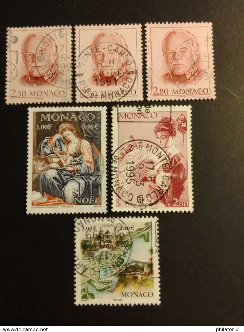 MONACO  YT 1706, 1780, 1882, 1920, 2203, 2226 - Used Stamps