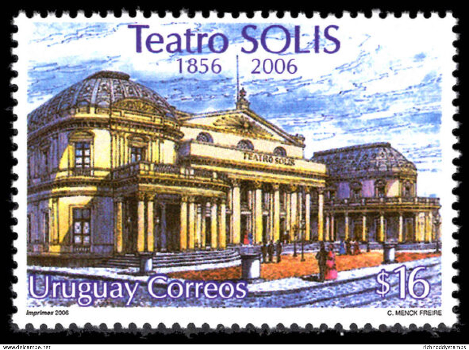 Uruguay 2006 150th Anniversary Of Solis Theatre Unmounted Mint. - Uruguay