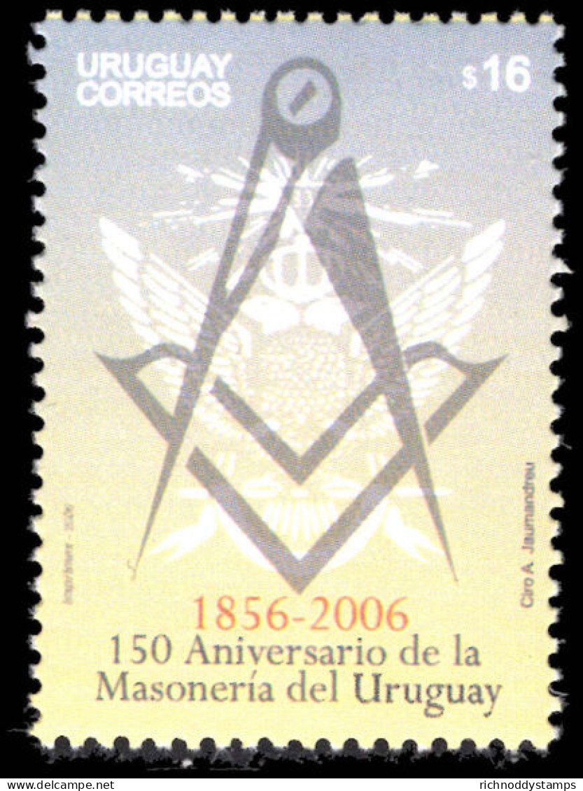 Uruguay 2006 150th Anniversary Of Masons In Uruguay Unmounted Mint. - Uruguay