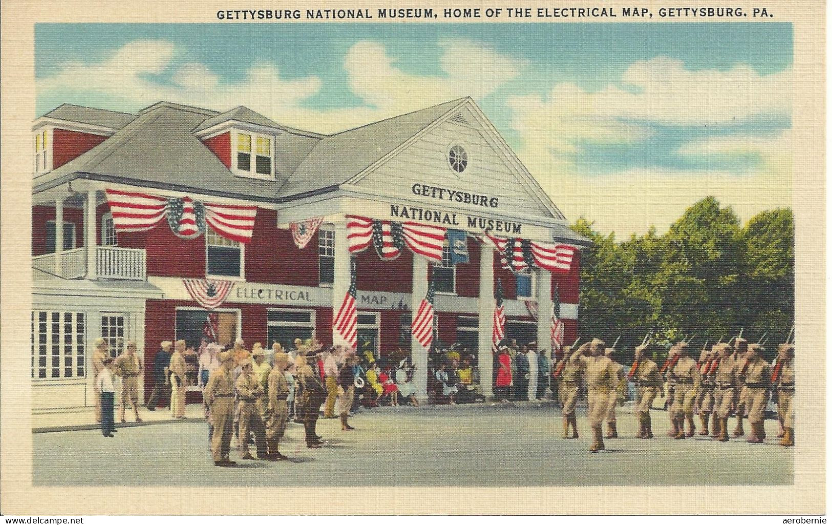 Alte Postkarte GETTYSBURG National Museum  (US - Bürgerkrieg) - Musei