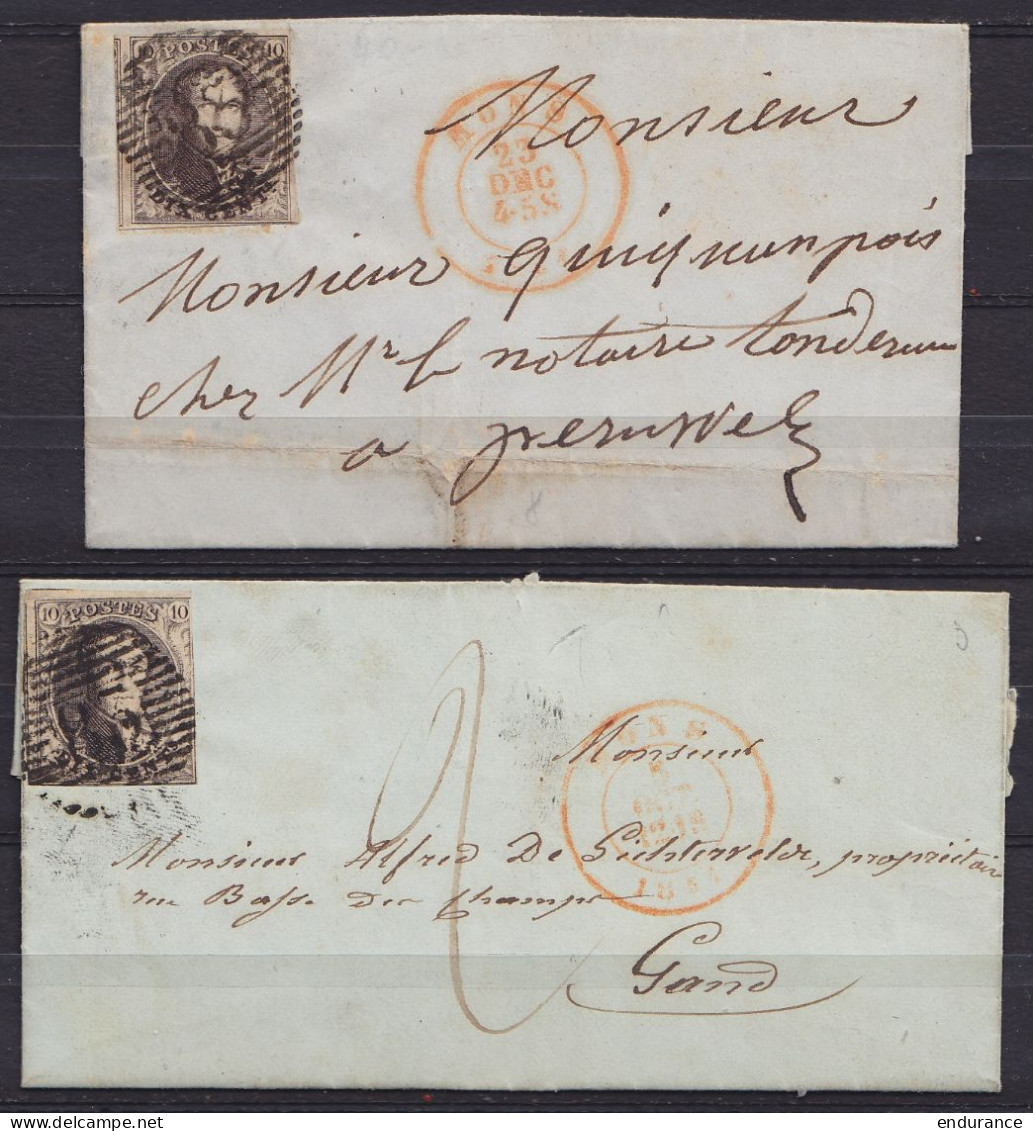 Lot 2 L. Affr.N°3 P85 Càd MONS /1851 Pour PERUWELZ Et GAND (taxé) - 1849-1850 Medallones (3/5)