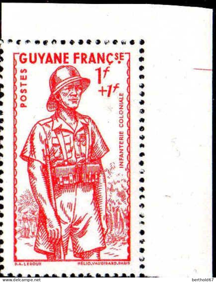 Guyane Poste N** Yv:169/171 Défense De L'Empire Coin D.feuille - Neufs