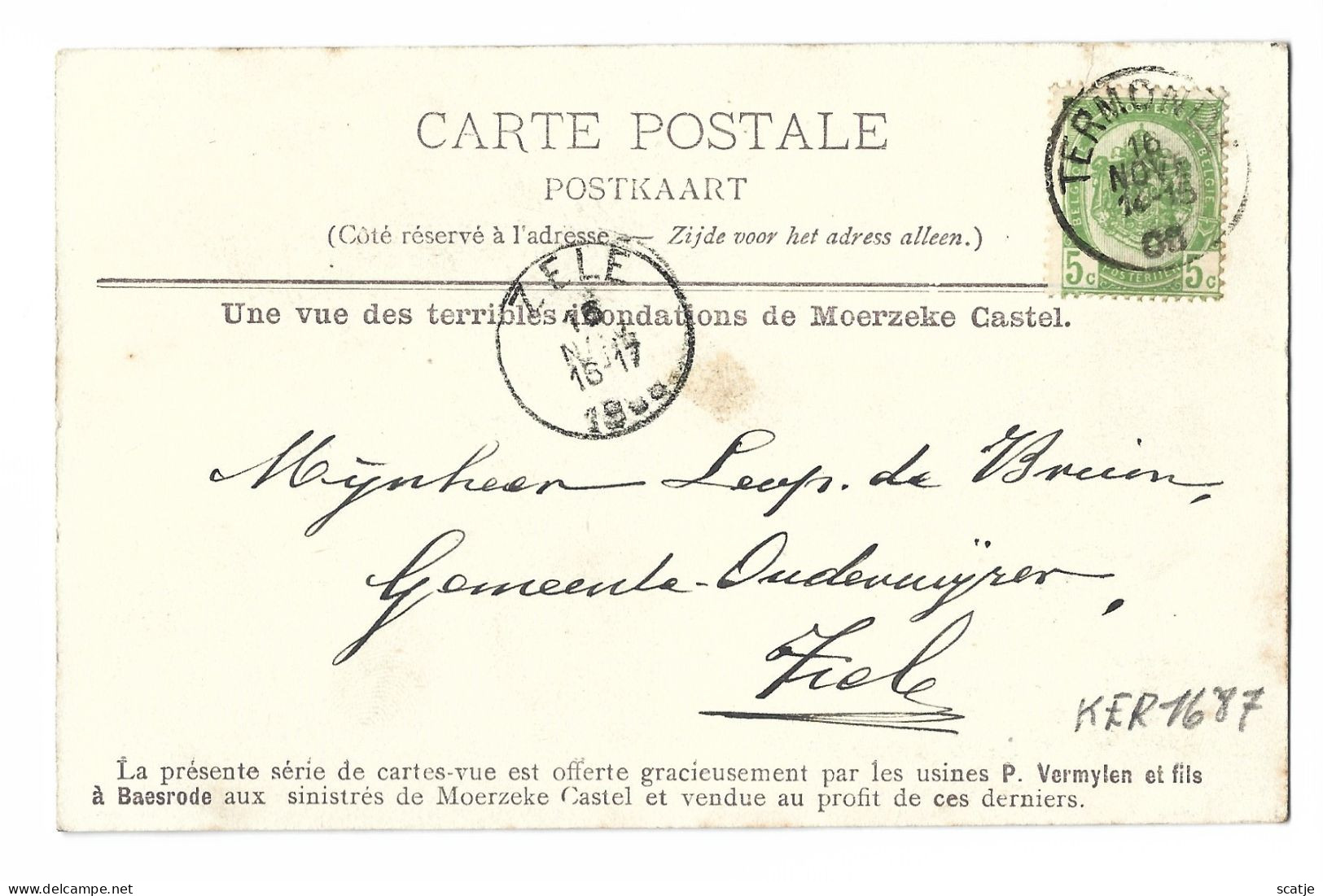 Moerzeke   -   Castel.   -   La Distribution De La Soupe Aux Sinistrès.   -   1908   Naar   Zele - Hamme