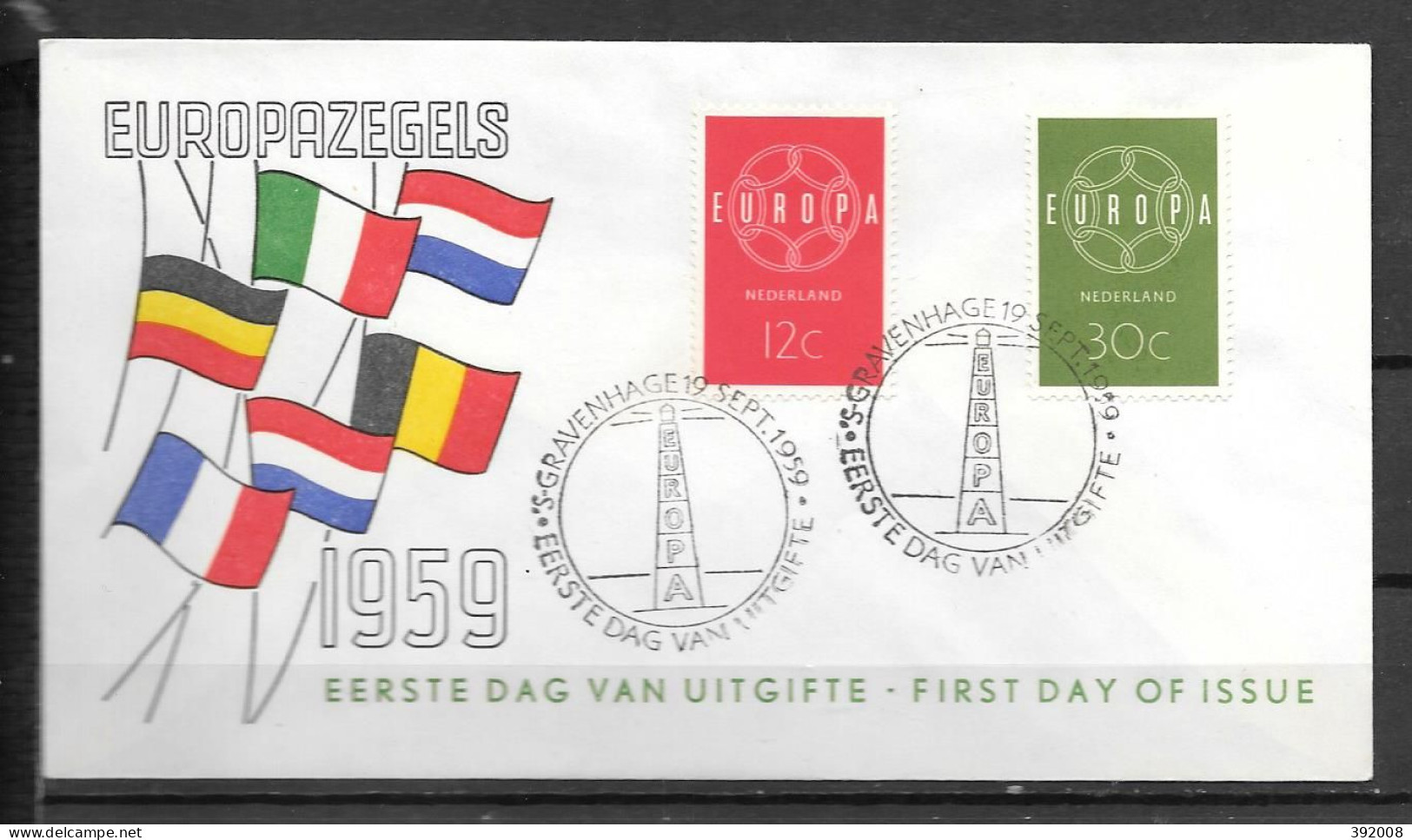 1959 - FDC - PAYS-BAS - 13 - 5 - 1959