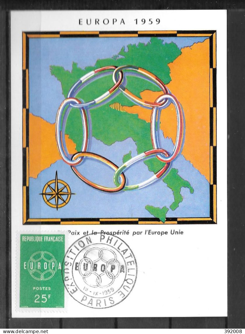 1959 - FDC - FRANCE - 10 - 4 - Paris - 1959