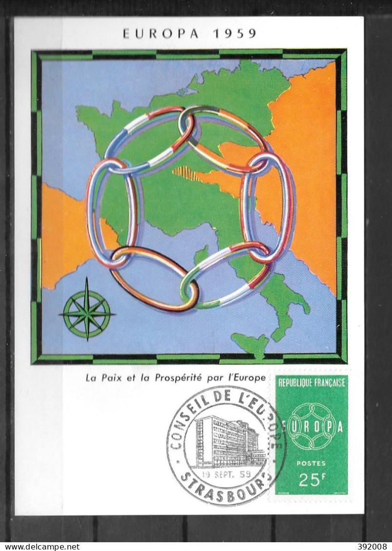 1959 - FDC - FRANCE - 10 - 2 - Strasbourg - 1959