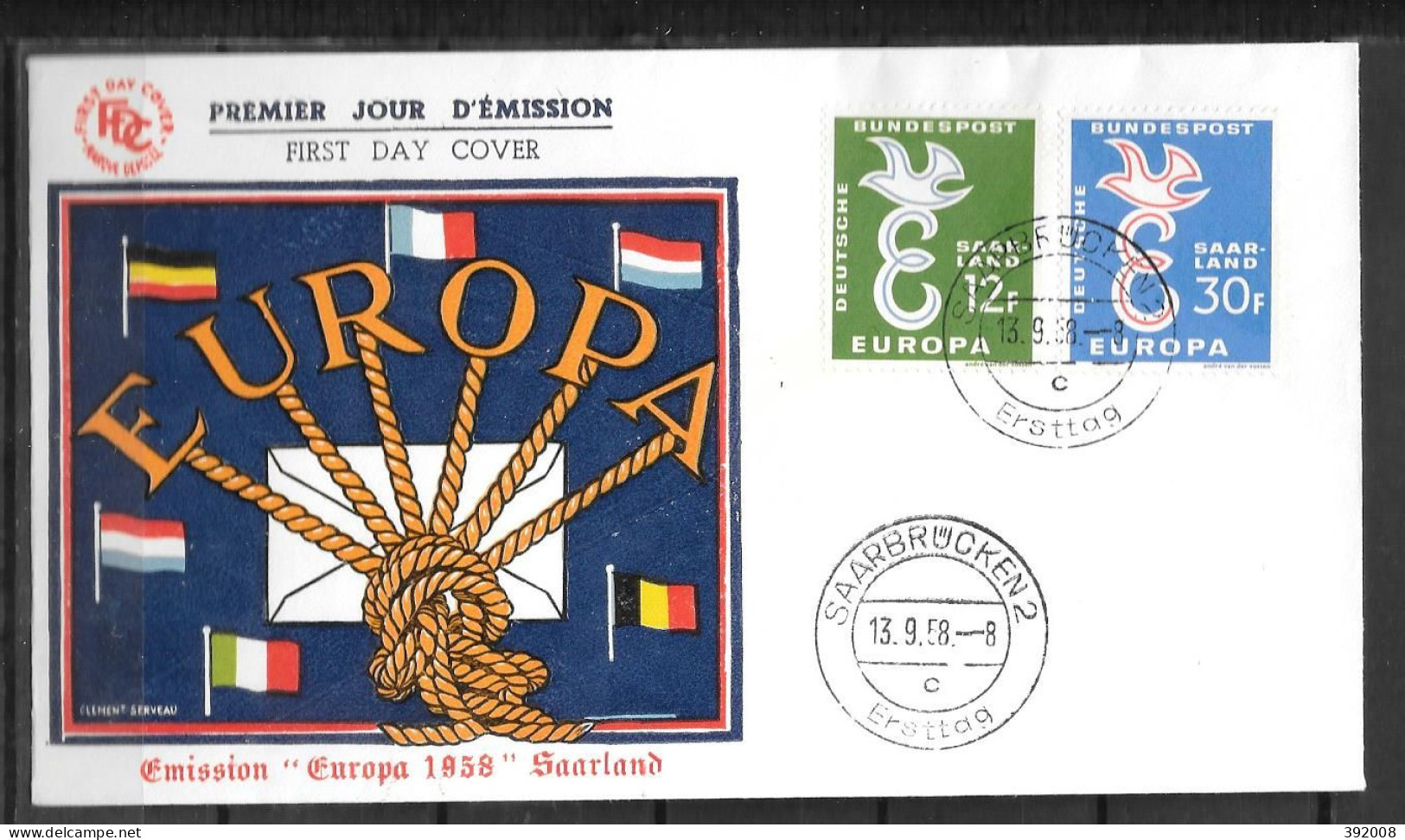 1958 - FDC - SARRE - 8 - 5 - 1958