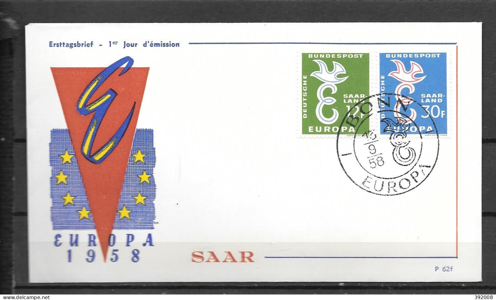 1958 - FDC - SARRE - 8 - 4 - 1958