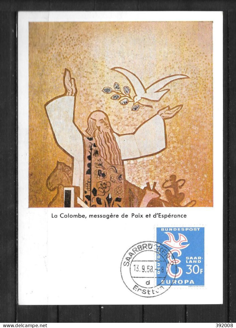 1958 - FDC - SARRE - 8 - 2 - 1958