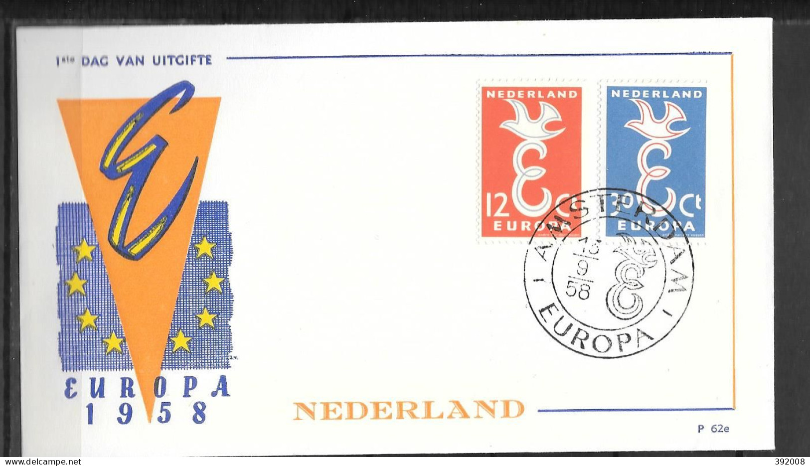 1958 - FDC - PAYS-BAS - 7 - 5 - 1958