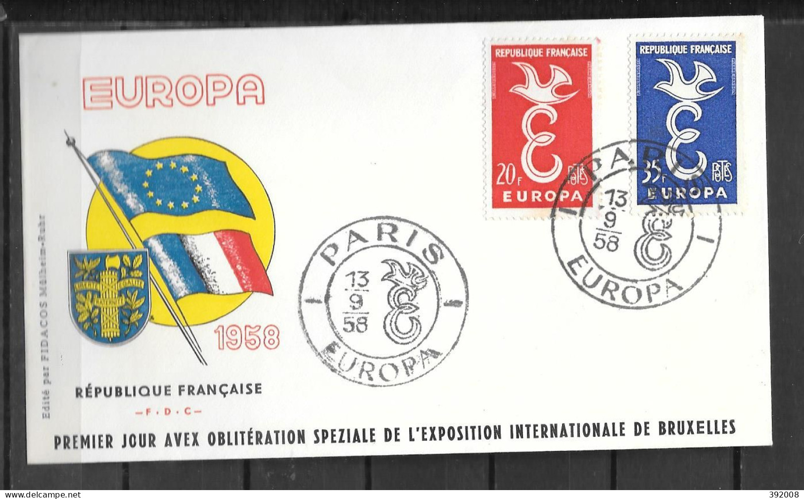 1958 - FDC - FRANCE - 5 - 11 - 1958