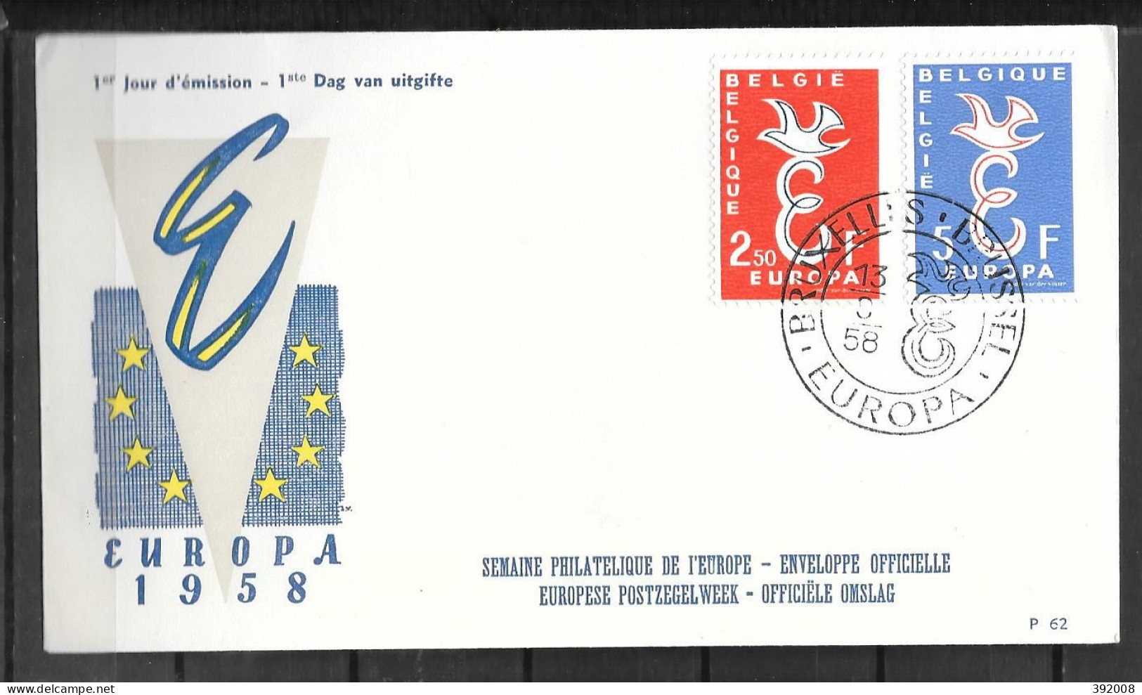 1958 - FDC - BELGIQUE - 4 - 6 - 1958