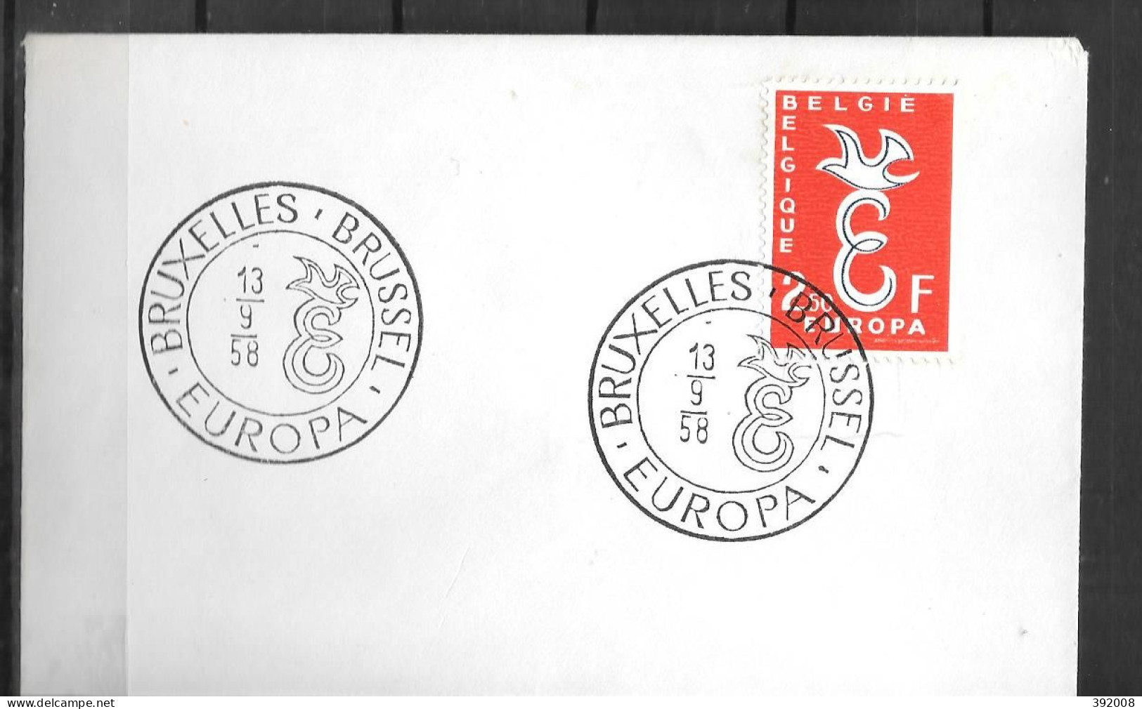 1958 - FDC - BELGIQUE - 3 - 4 - 1958