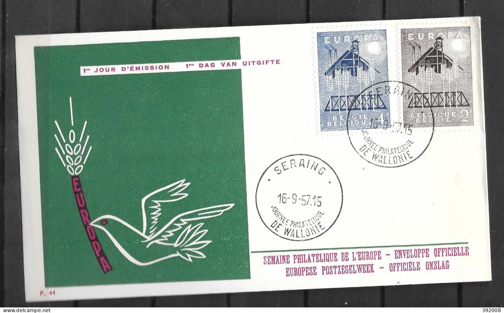 1957 - FDC - BELGIQUE - 1 - 2 - 1957