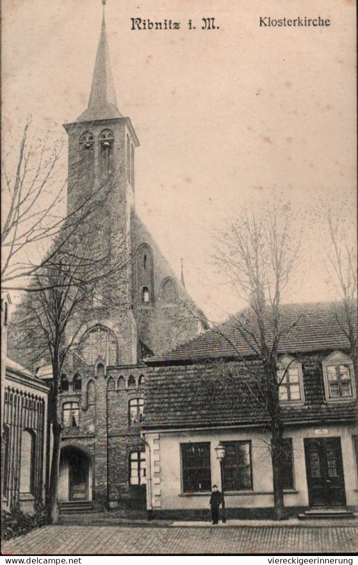 ! Alte Ansichtskarte Aus Ribnitz In Mecklenburg, Klosterkirche, 1919, Briefmarke Mit Firmenlochung - Ribnitz-Damgarten