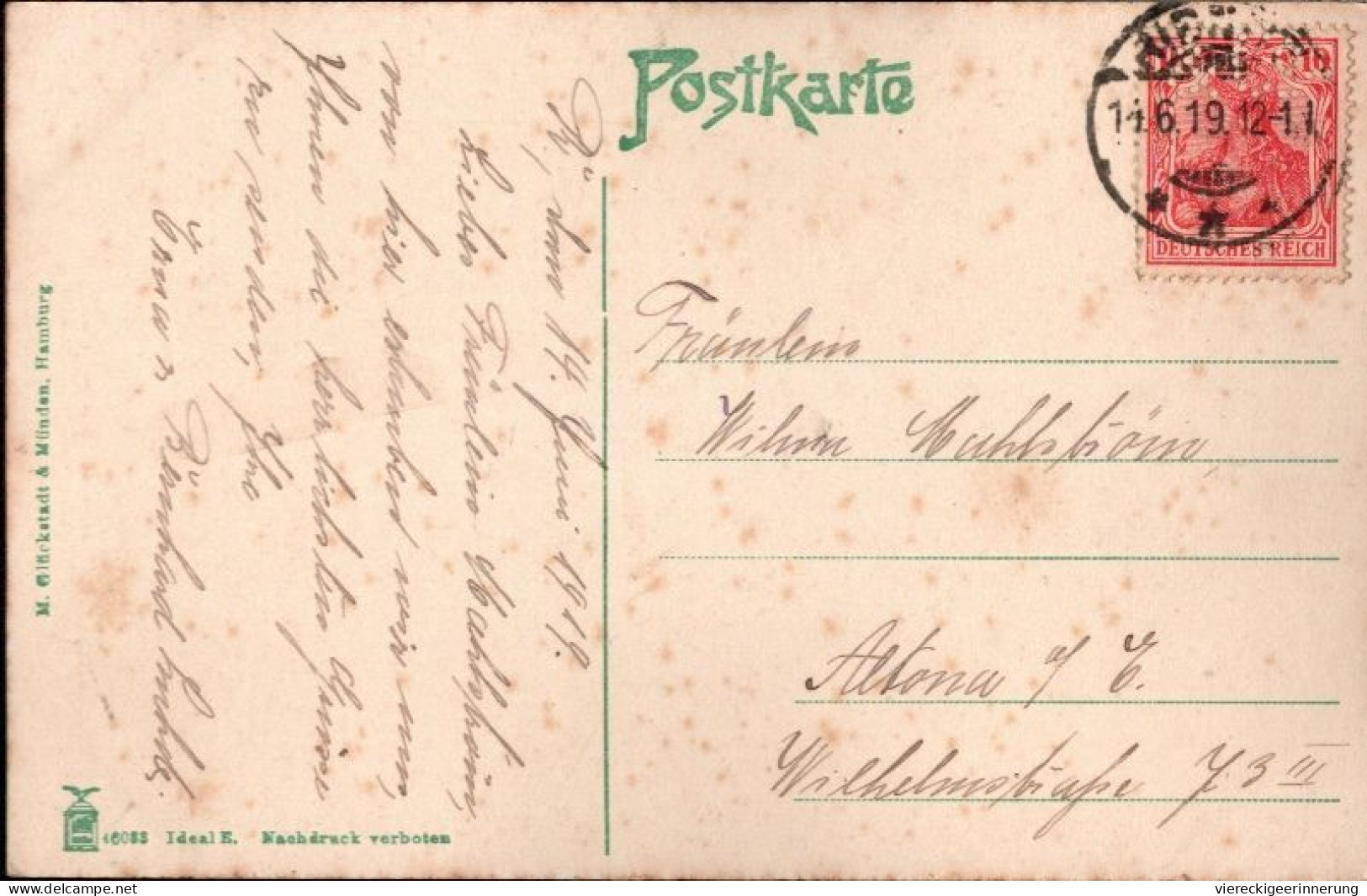 ! Alte Ansichtskarte Aus Ribnitz In Mecklenburg, Klosterkirche, 1919, Briefmarke Mit Firmenlochung - Ribnitz-Damgarten