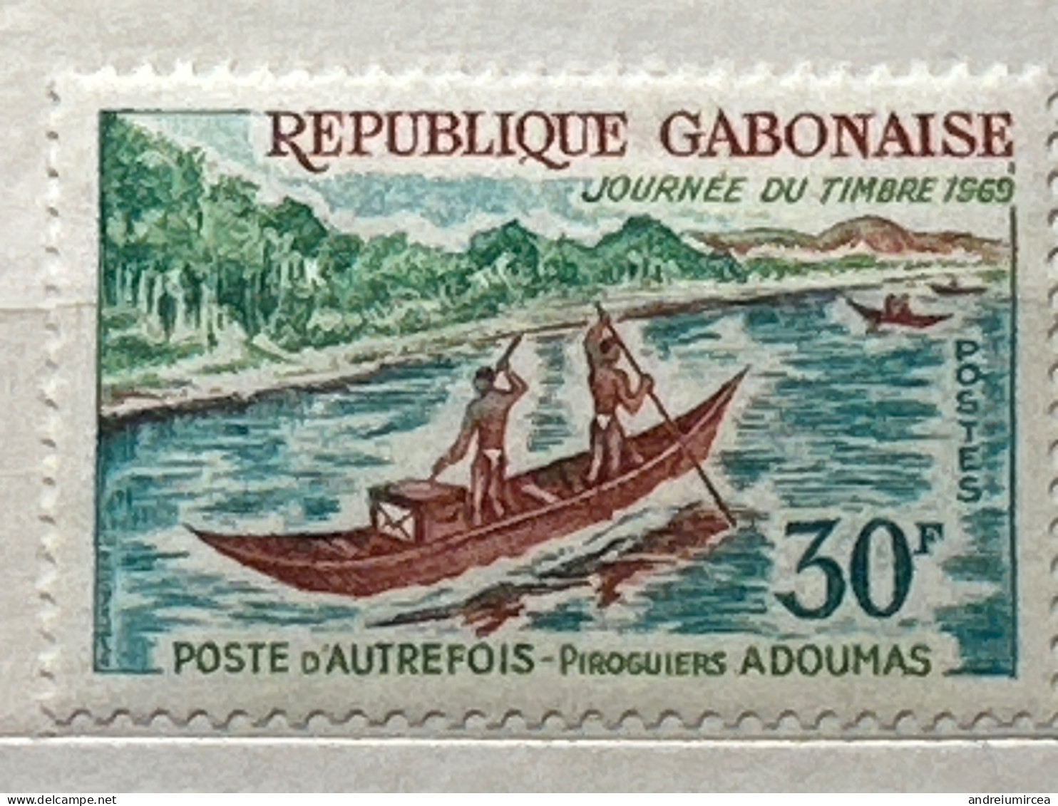 Journée Du Timbre MNH 1969 Piroguiers Adoumas - Gabón (1960-...)