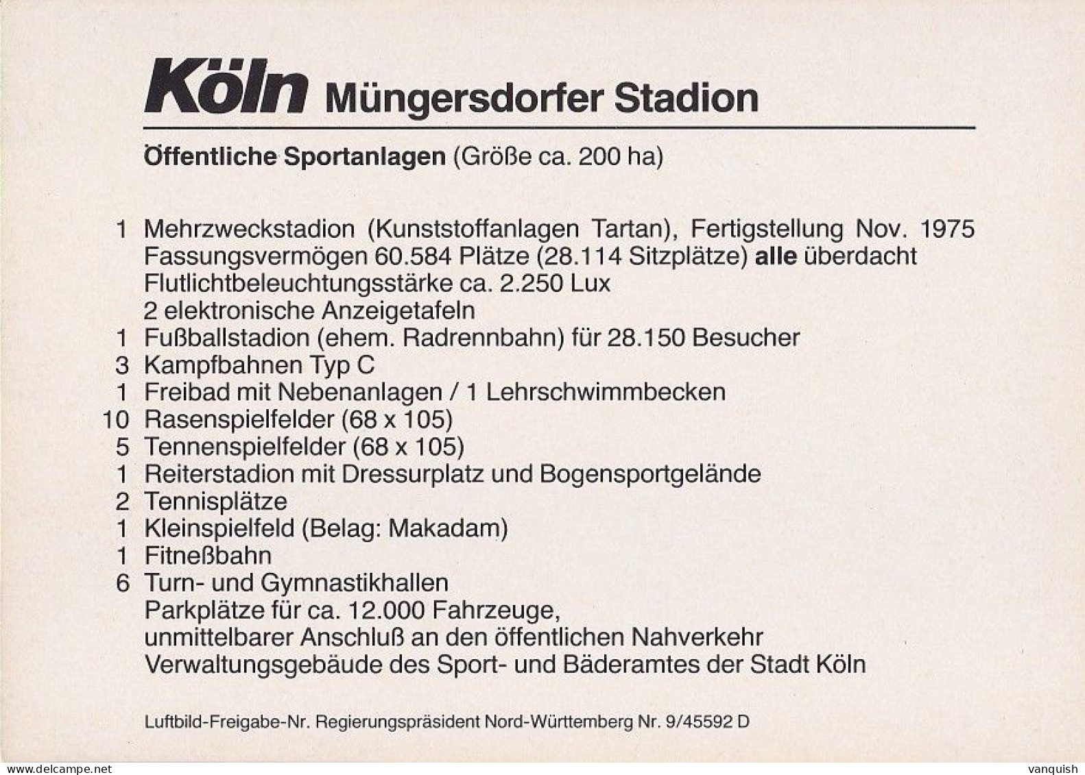 KOLN COLOGNE MUNGERSDORFERSTADION STADE STADIUM ESTADIO STADION STADIO - Fussball