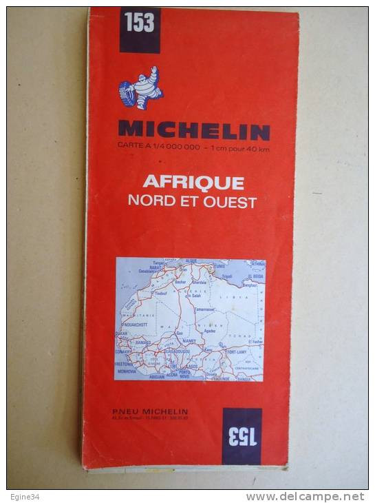 Carte MICHELIN  - No 153 - Afrique Nord-Est / North- West Africa  - 1:4000.000   -1971 - - Cartes Routières