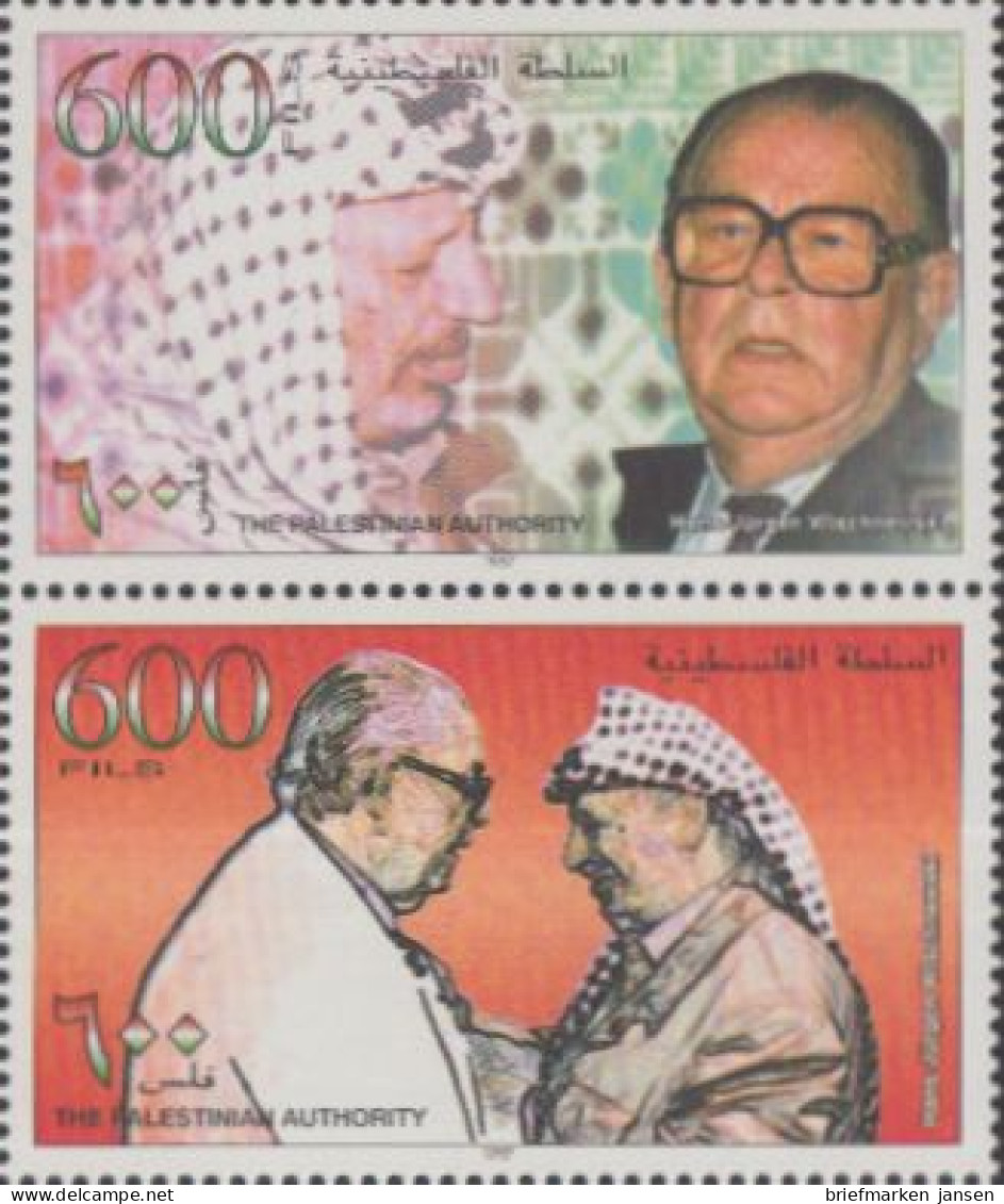 Palästina Mi.Nr. Zdr.75-76 Freunde Palästinas, Hans-Jürgen Wischnewski M.Arafat - Palestine