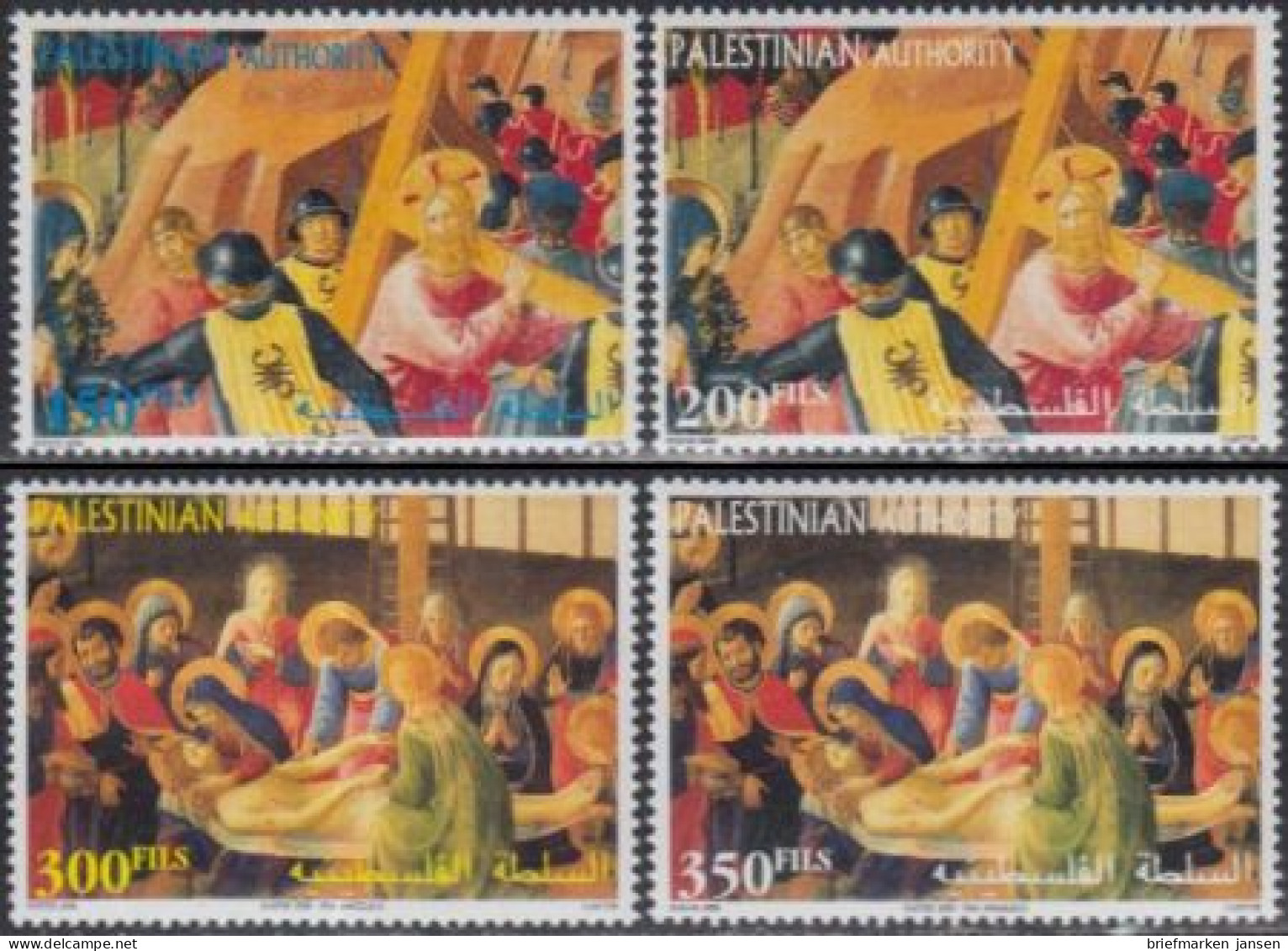 Palästina Mi.Nr. 173-76 Ostern, Gemälde Von Fra Angelico (4 Werte) - Palestine