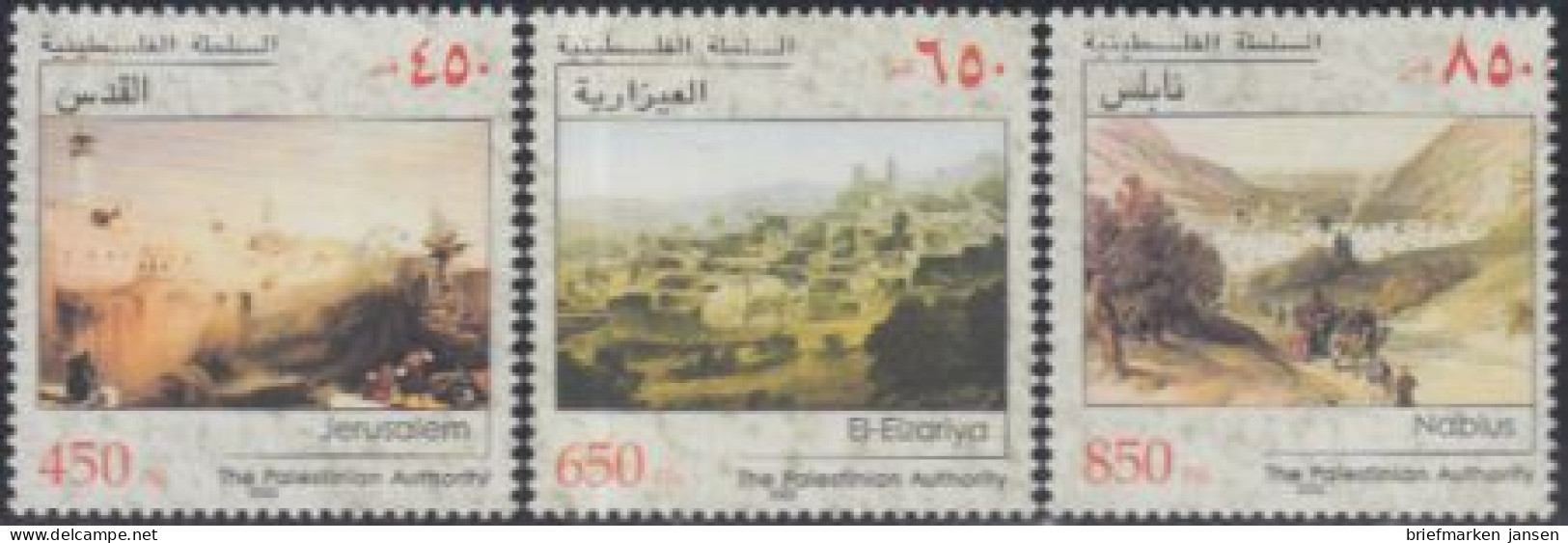 Palästina Mi.Nr. 200-02 Hist.Stadtansichten, Jerusalem, Bethanien, Nablus (3 W.) - Palestine