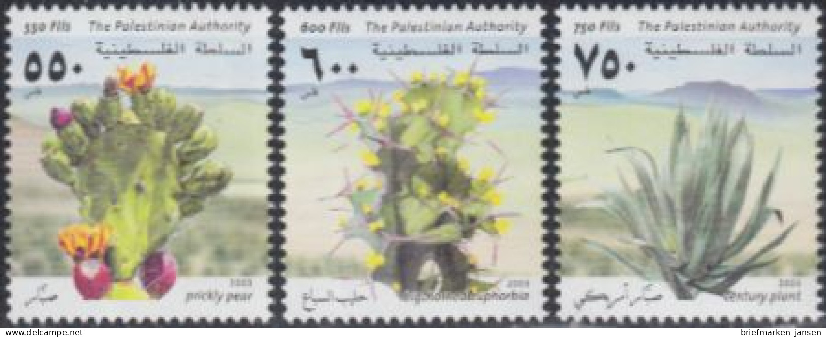 Palästina Mi.Nr. 204-06 Flora, Opuntie, Euphorbia, Agave (3 Werte) - Palestine