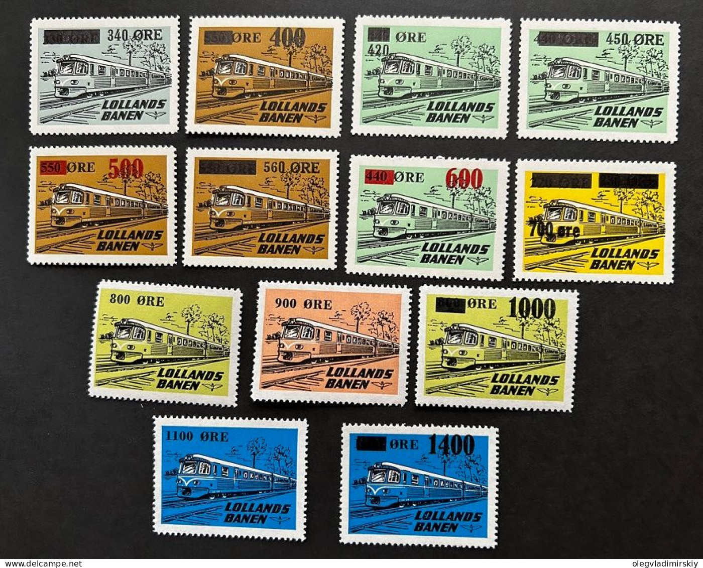 Denmark Danemark Danmark 1960 Lollandsbanen Raylway Post Train Rare Interest From 60's Set Of 13 Stamps MNH - Local Post Stamps