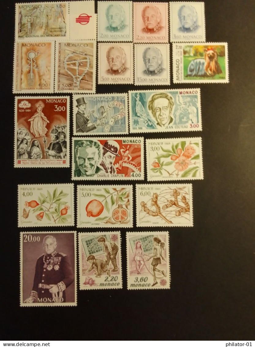 MONACO  Année 1989 Sauf 1663 à 1665, 1669 & 1670 Neuf Sans Charnière - Full Years