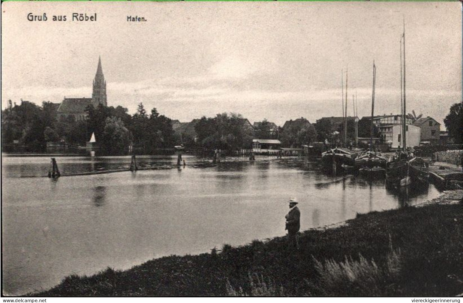 ! Alte Ansichtskarte Gruß Aus Röbel, Hafen, 1910 - Röbel