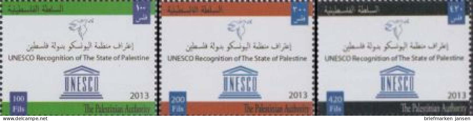 Palästina Mi.Nr. 289-91 Anerkennung Staat Palästina Durch UNESCO (3 Werte) - Palestine
