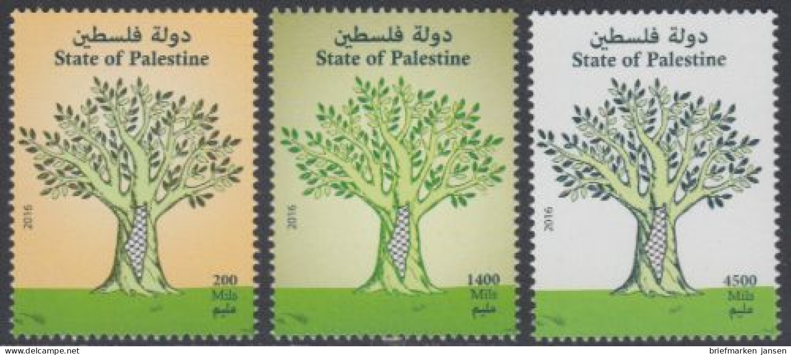 Palästina Mi.Nr. 377-79 Freim. Ölbaum (3 Werte) - Palestine