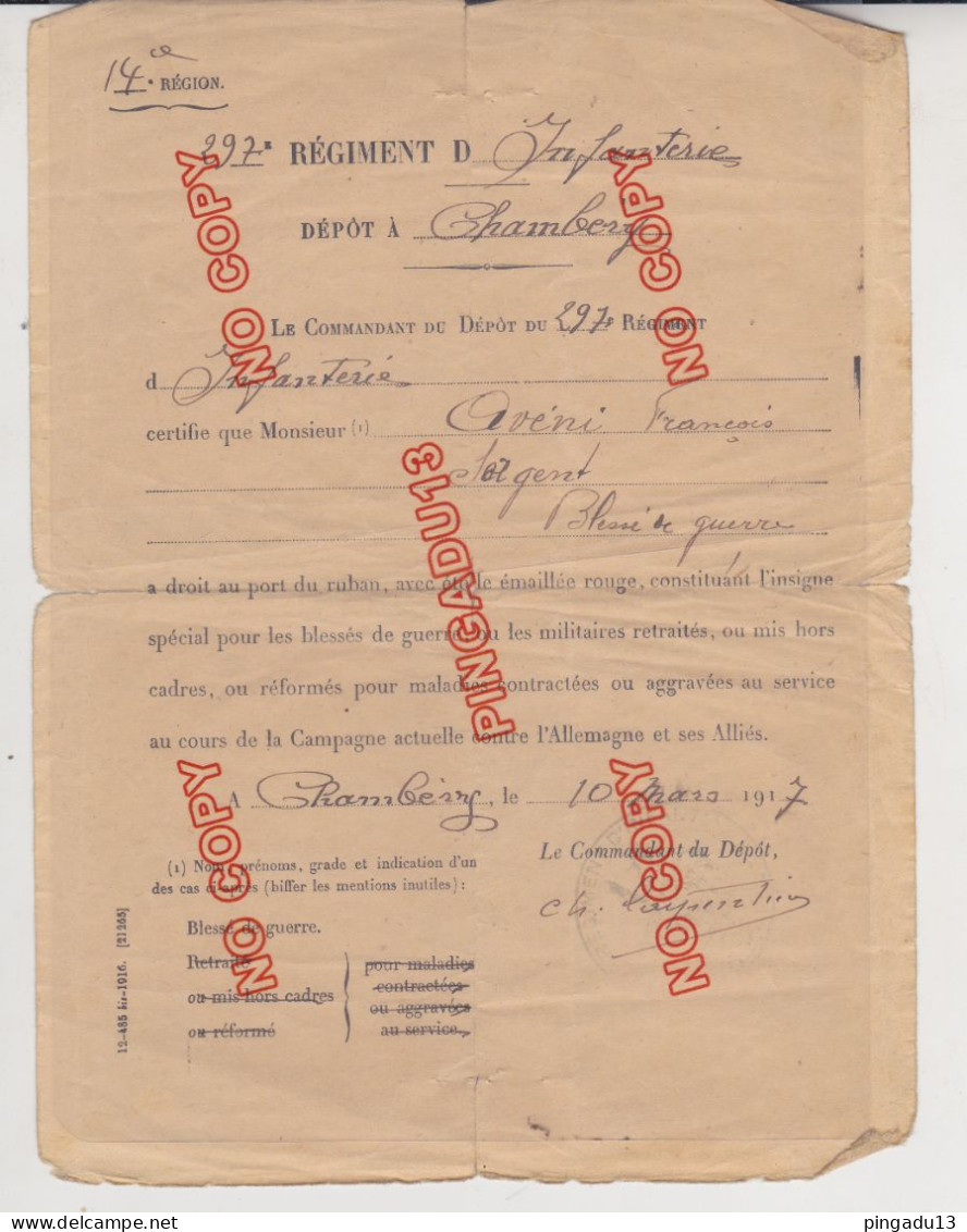 WW1 archive poilus 297 e Régiment d'infanterie Chambéry François A citation carte photo lettre à sa mère .. mitrailleuse