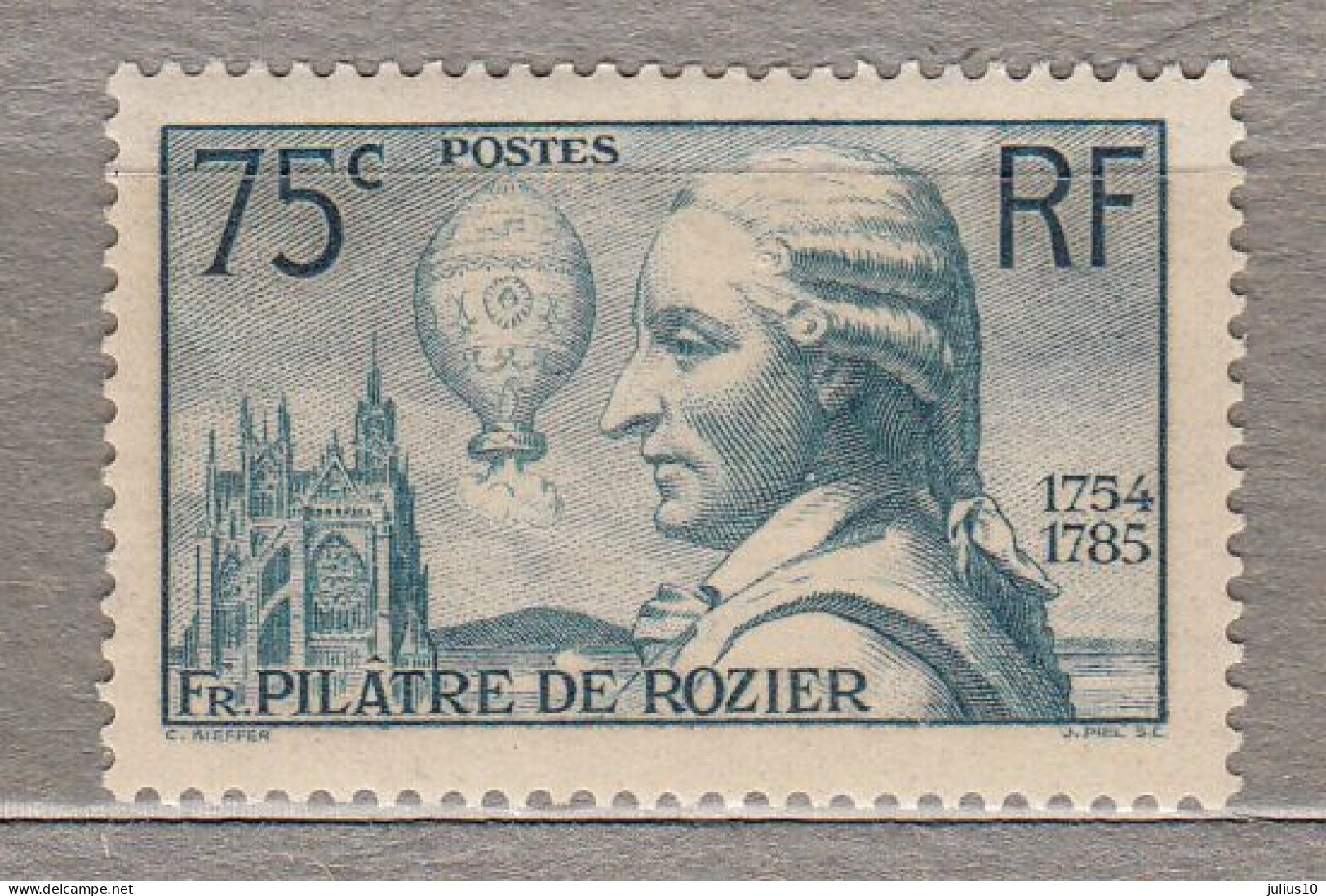 FRANCE 1936 P. De Rozier  MNH(**) Science  Transport Chemistry Balloons #121 - Chimie