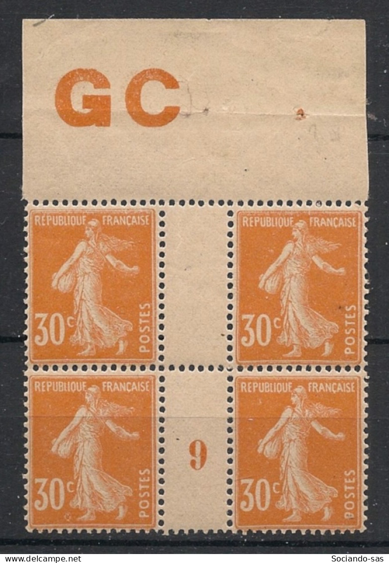 FRANCE - 1929 - N°YT. 141 - Type Semeuse Camée 30c Orange - Bloc De 4 Millésimé GC - Neuf Luxe ** / MNH - Millesimes