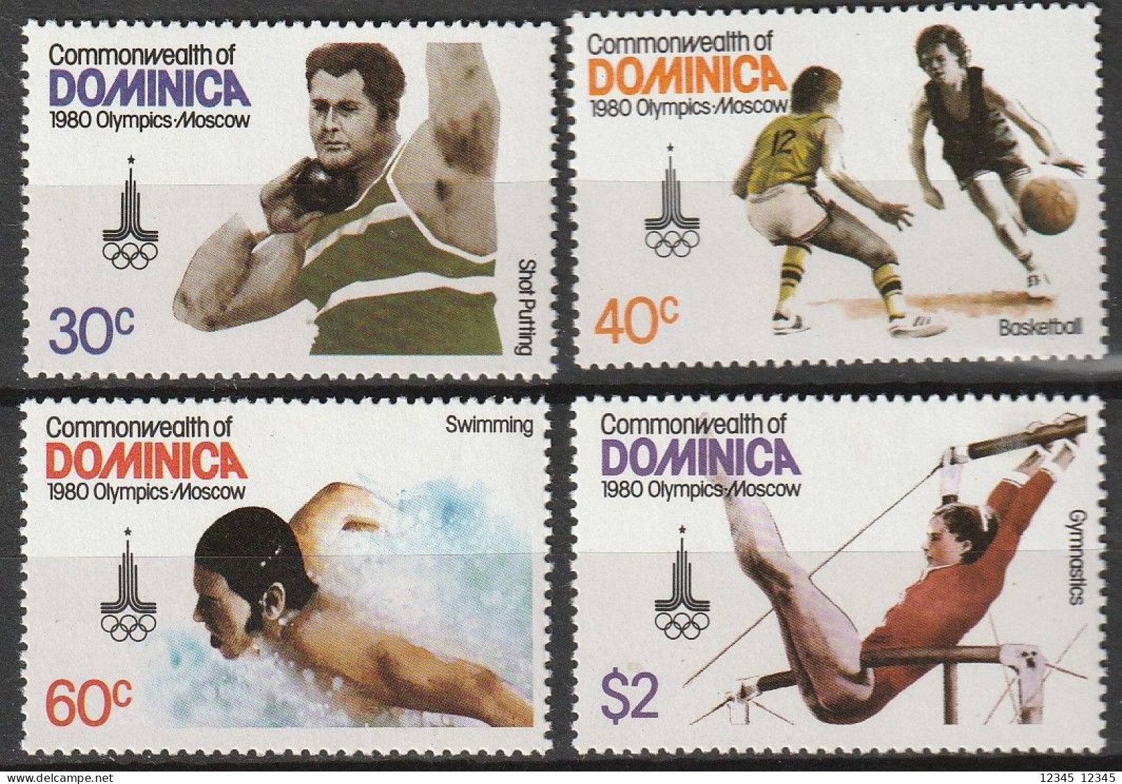 Dominica 1980, Postfris MNH, Olympic Games - Dominica (1978-...)