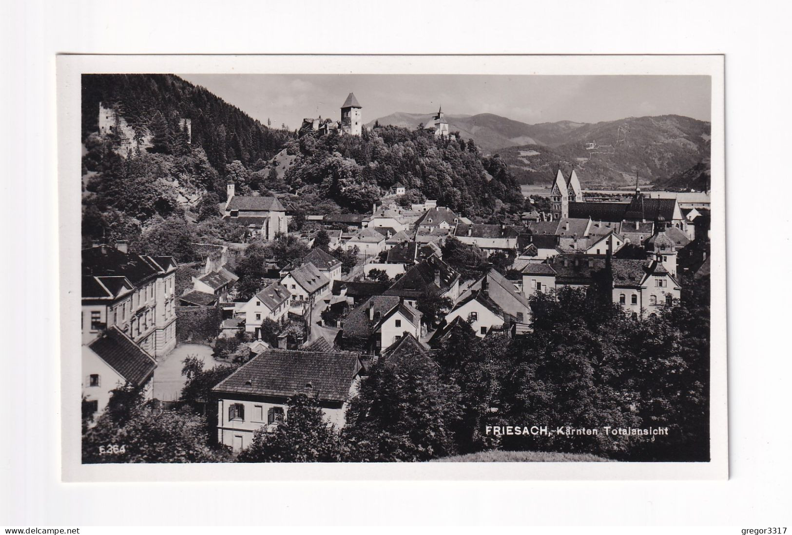 E5914) FRIESACH In Kärnten - Totalansicht S/W FOTO AK Mit Häuser DETAILS - Friesach