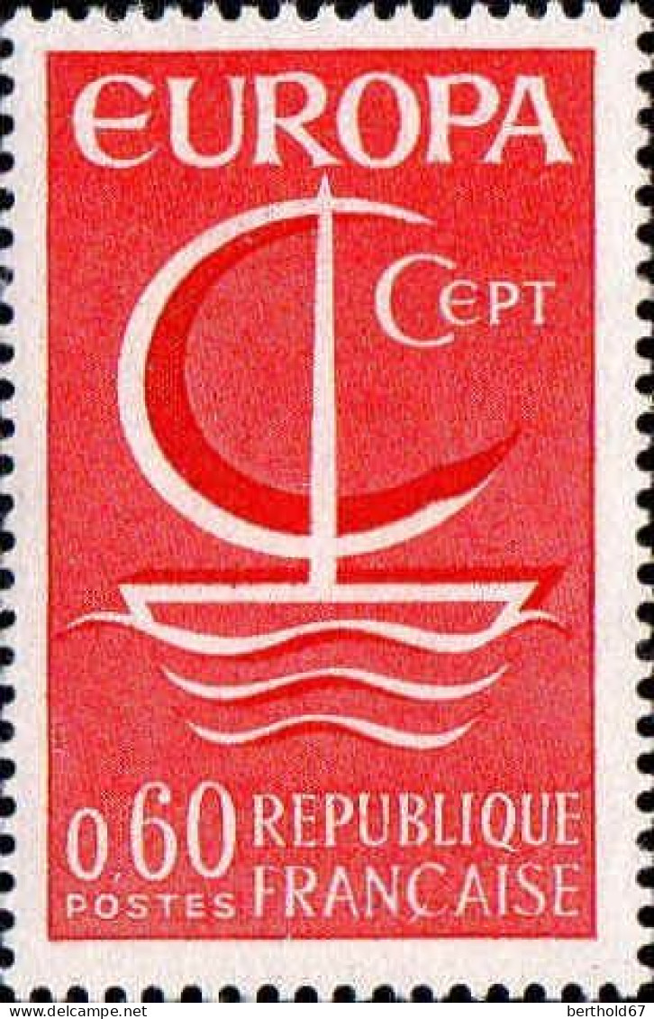 France Poste N** Yv:1490/1491 Europa Cept Voilier Stylisé (Thème) - 1966