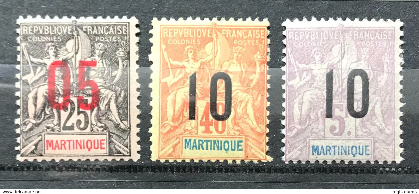 Lot De 3 Timbres Neufs* Martinique 1912 Y &t 79 À 81 - Neufs