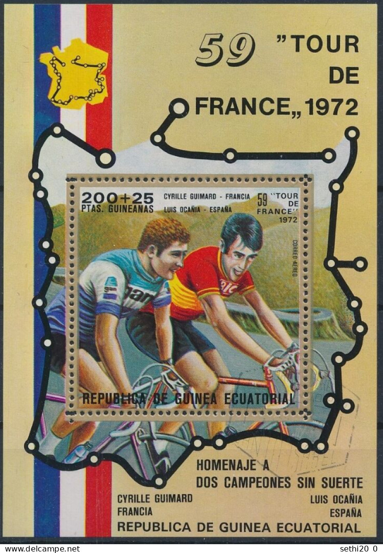 Guinée Equatoriale 1972  Bicycle Cyclisme Boxe Tour De France MNH - Base-Ball