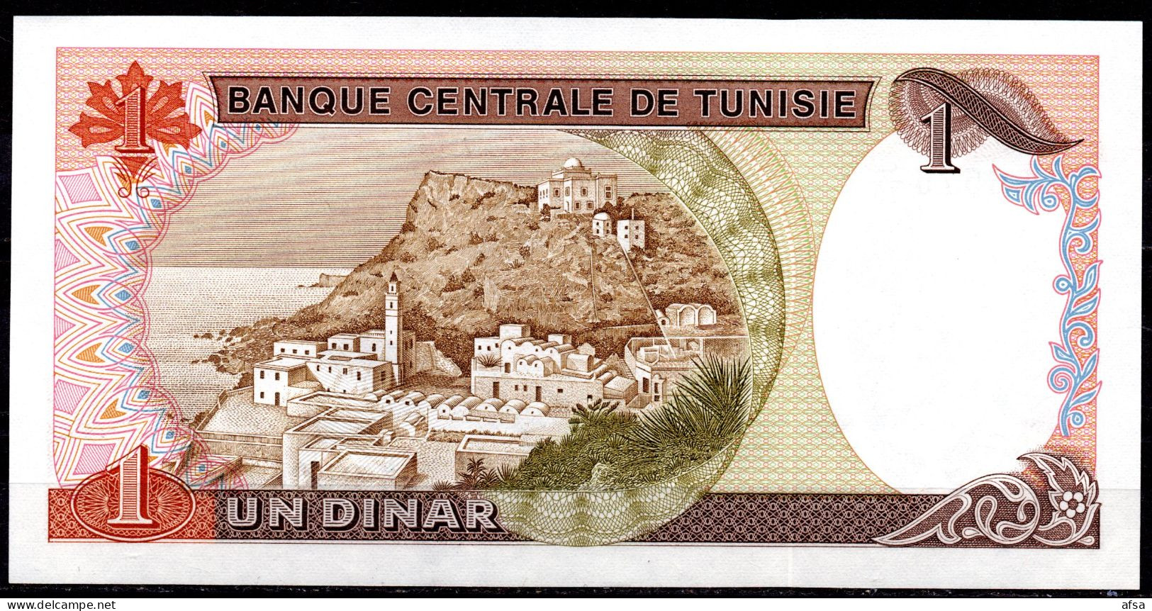 1 Dinar UNC - Type 1980 ( 2 Scans ) FREE SHIPPING // 1 Dinar NEUF- Type 1980 (2 Images) ENVOI GRATUIT - Tunisie