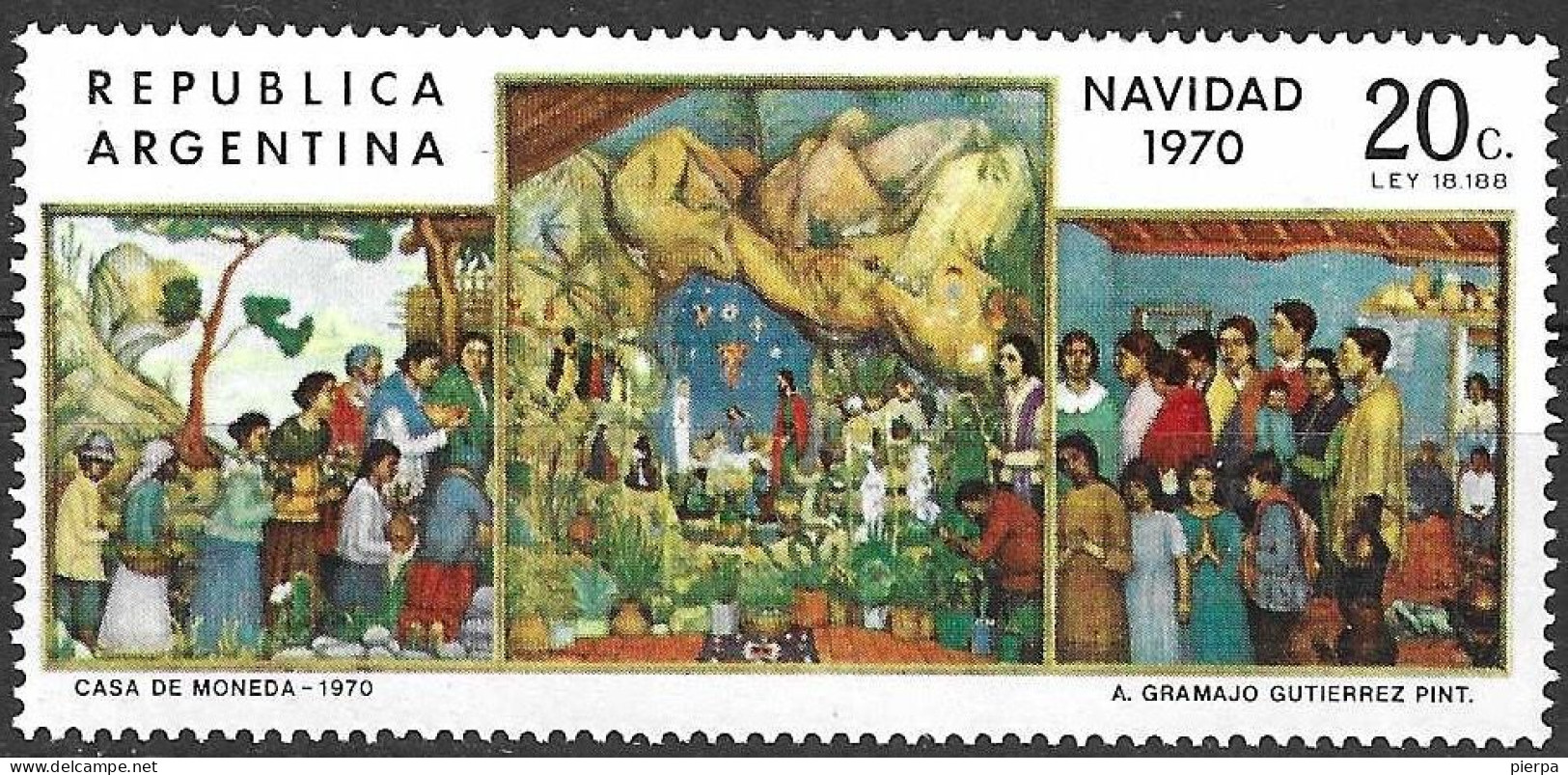 ARGENTINA - 1970 - NATALE -  NUOVO MNH** (YVERT 877 - MICHEL 1075) - Unused Stamps